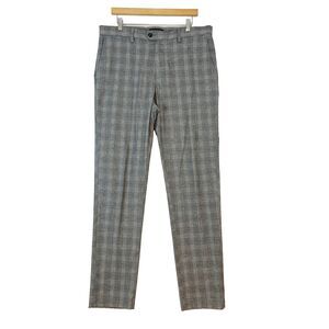 Banana Republic Slim Tapered Fit Trouser Pants Men's 34x31* Gray Plaid Preppy